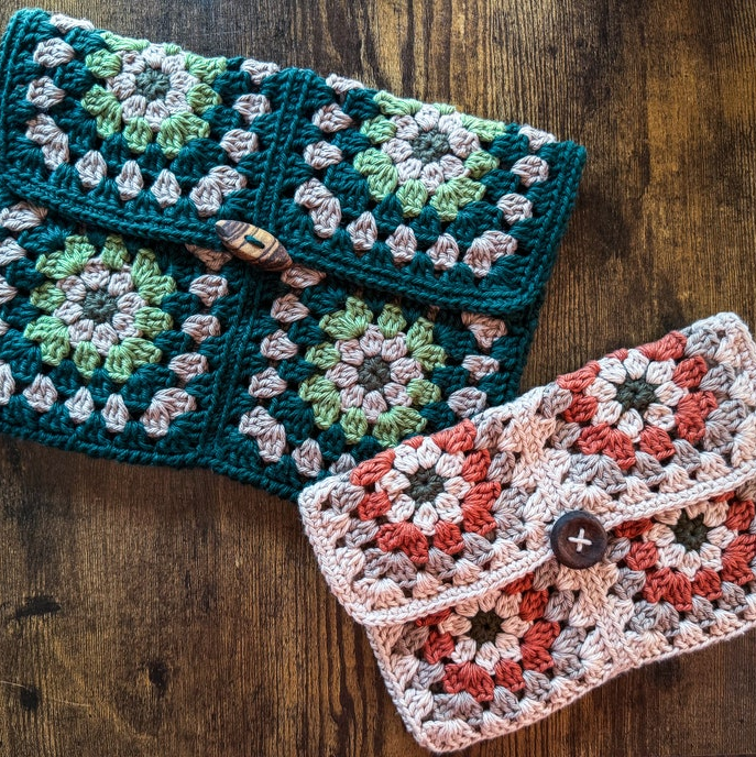 Granny Square Pouch Crochet Pattern - Cielcraft