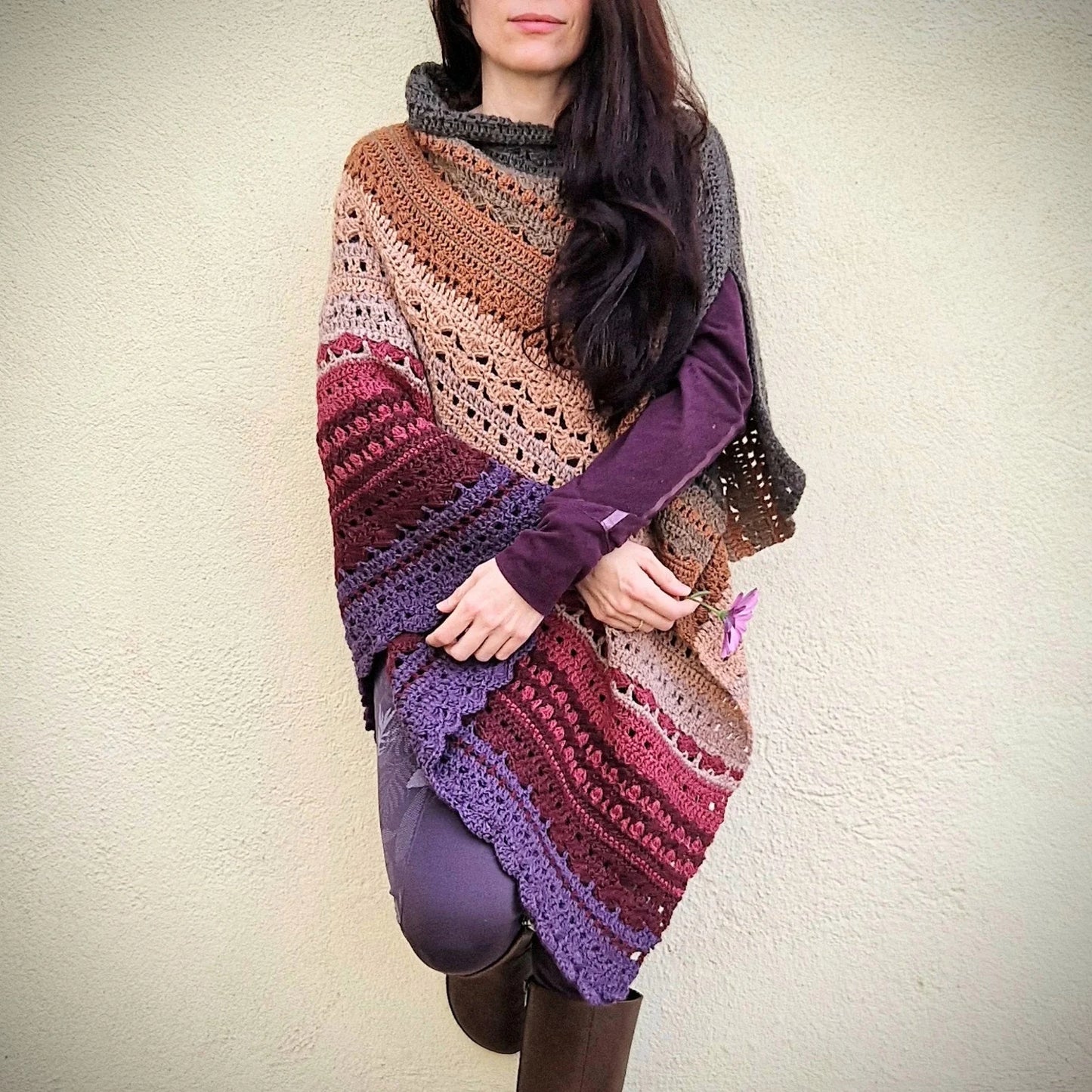 YakButterTea Poncho 🧶 Cozy Crochet Pattern (PDF) - Cielcraft