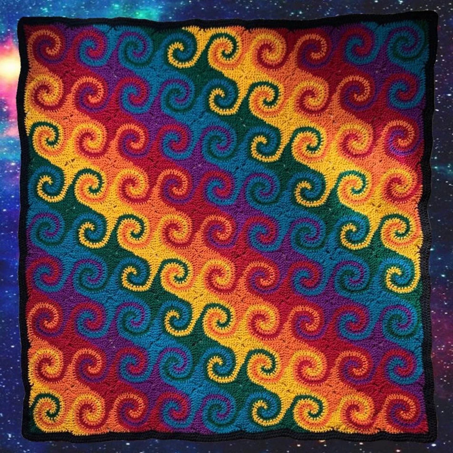 Rainbow Galaxy Crochet Blanket Pattern – Swirly & Colorful Afghan! 🌀✨