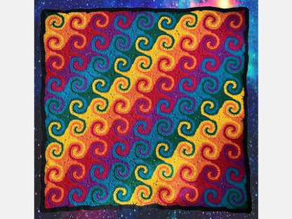 Rainbow Galaxy Crochet Blanket Pattern – Swirly & Colorful Afghan! 🌀✨