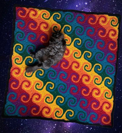 Rainbow Galaxy Crochet Blanket Pattern – Swirly & Colorful Afghan! 🌀✨