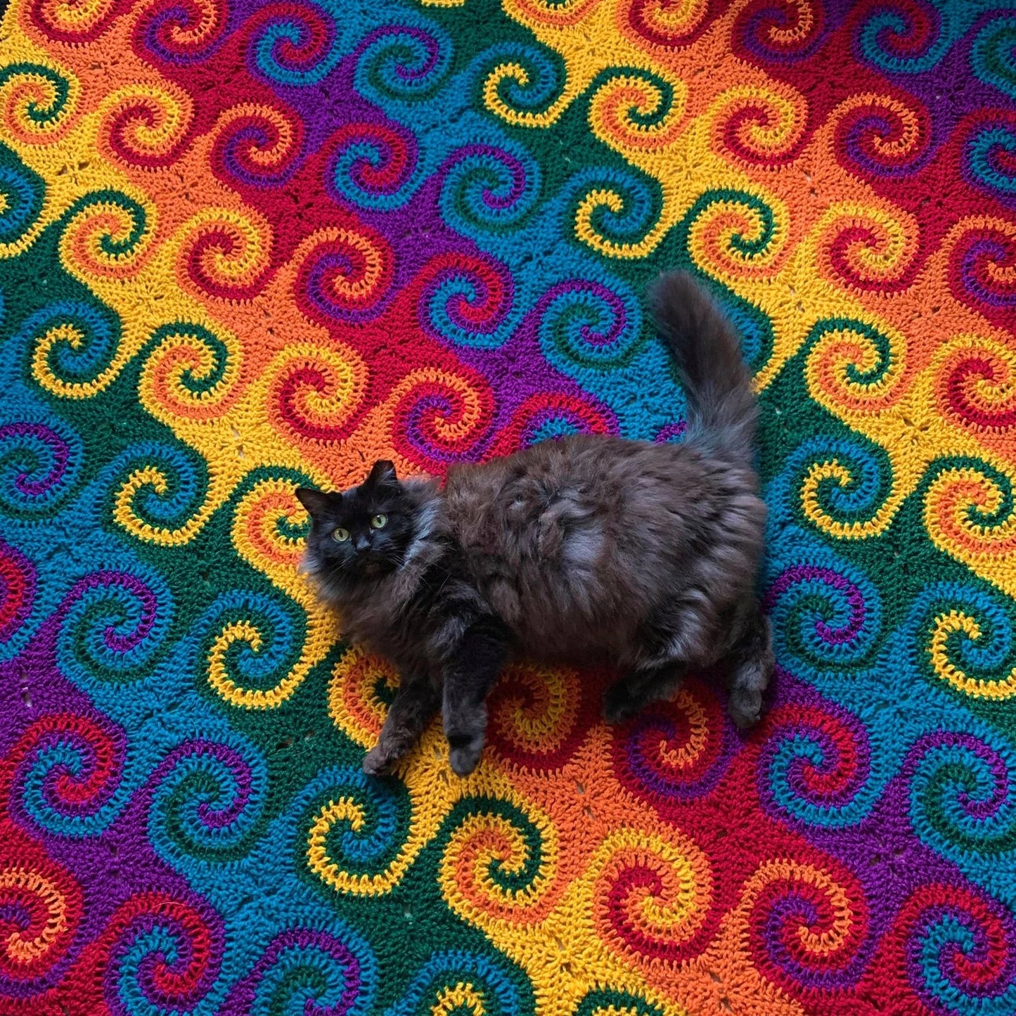 Rainbow Galaxy Crochet Blanket Pattern – Swirly & Colorful Afghan! 🌀✨