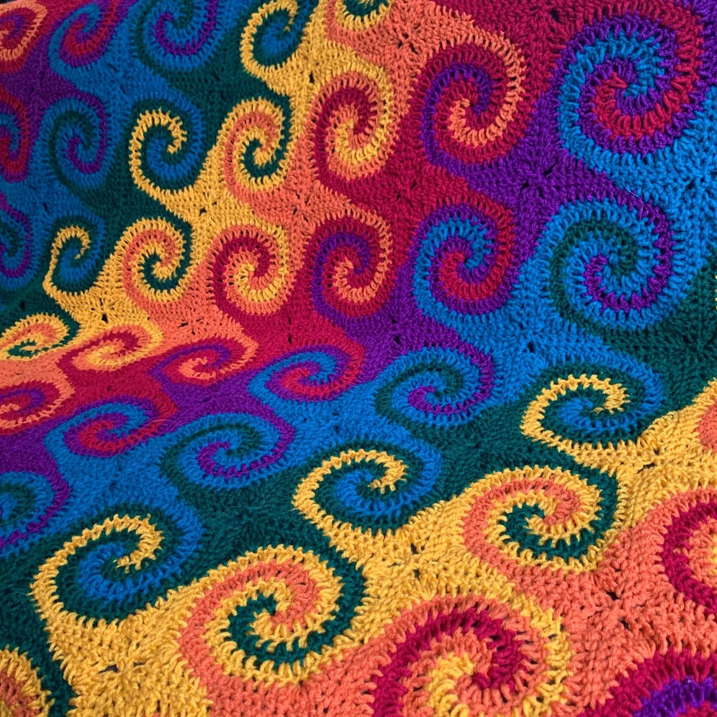 Rainbow Galaxy Crochet Blanket Pattern – Swirly & Colorful Afghan! 🌀✨