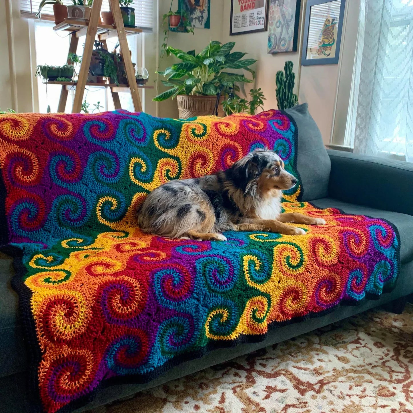 Rainbow Galaxy Crochet Blanket Pattern – Swirly & Colorful Afghan! 🌀✨