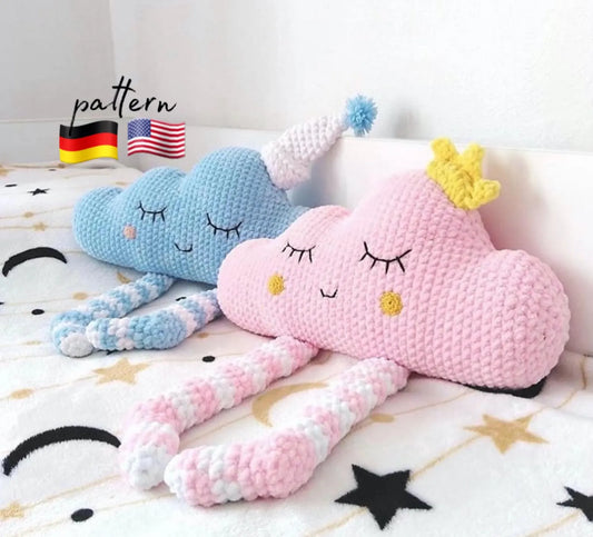 ☁️ Cloud Pillow Crochet Pattern – Soft, Sweet & Easy 💖