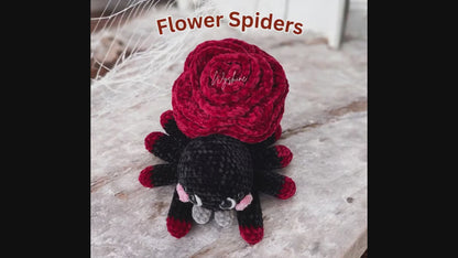 🕷️🌸 Creepy-Cute Flower Spider Crochet Pattern – 3 in 1 PDF 🧶✨